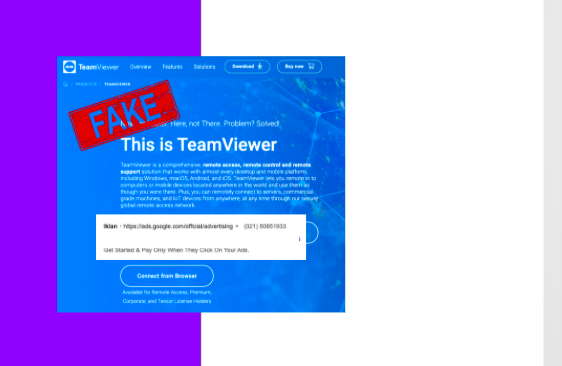 Waspadalah terhadap iklan download TeamViewer Palsu