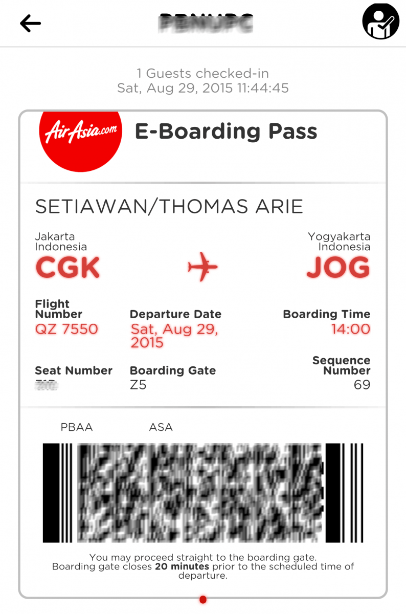E-Boarding Pass AirAsia Indonesia