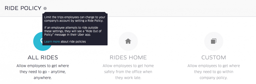 Uber for Business: Ride Policy