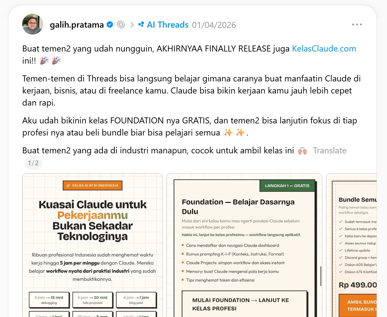 Contoh yang udah menerapkan ini. 
