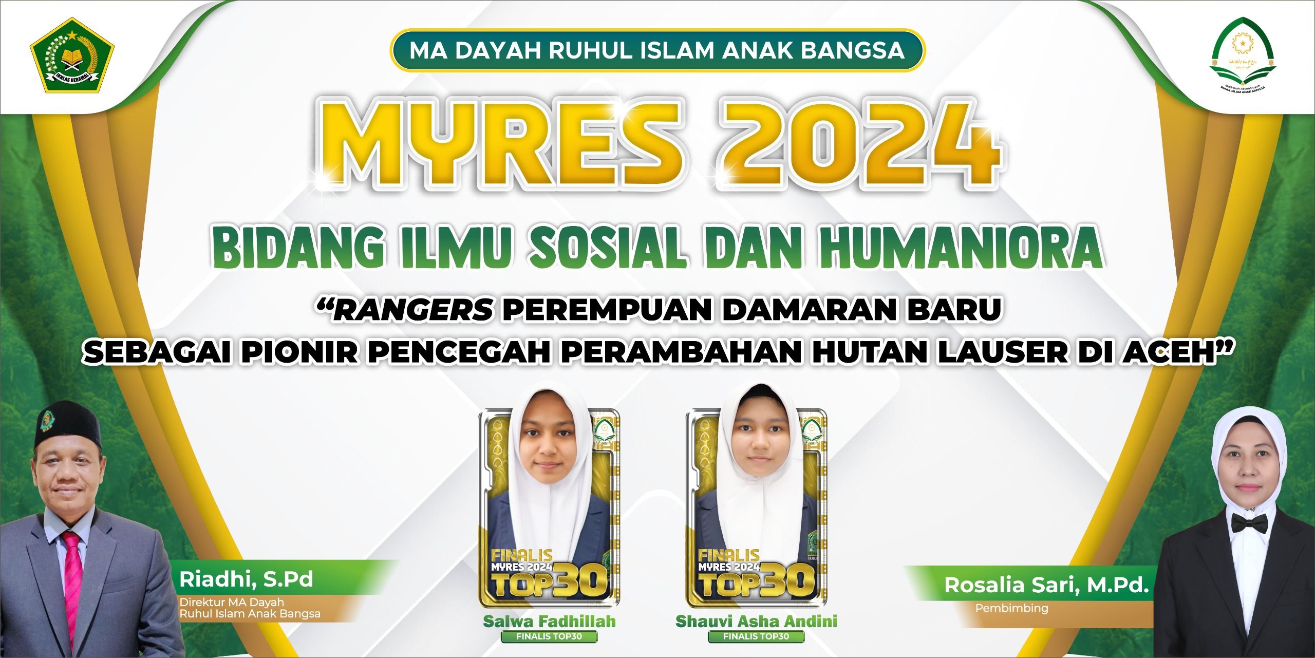 Dua Santri RIAB Lolos 6 Besar Nasional di MYRES 2024 dengan Penelitian Tangguh tentang Pelestarian Hutan