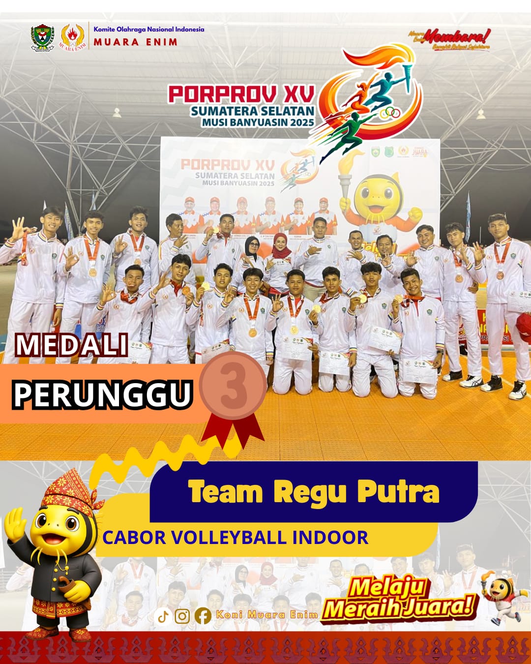 Pelatih Tim Voli Muara Enim Mengaku Kecewa dan Menduga PT Tel Terkesan Abaikan SK Porprov Bupati