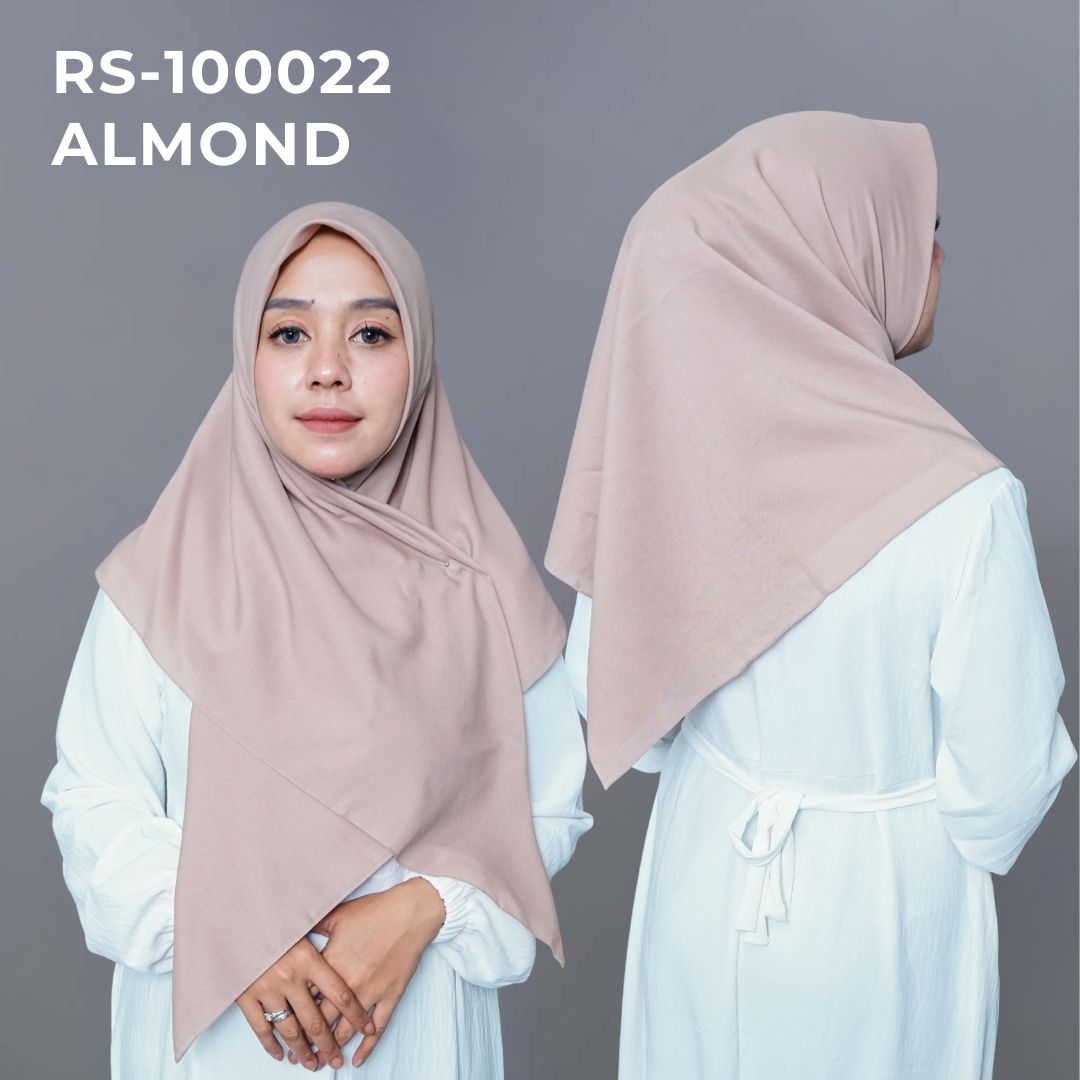 HIJAB POLOS JAIT TEPI ALMOND