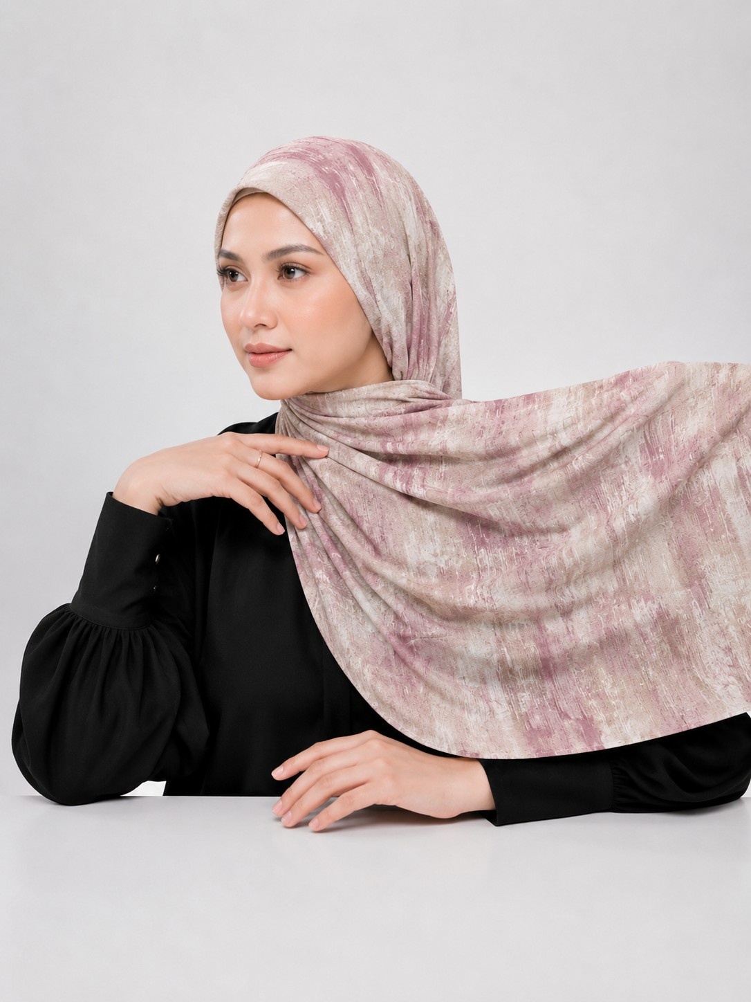 VISCOSE PRINT BLUSH VEIL