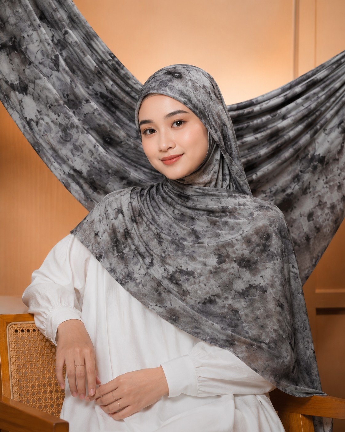 VISCOSE PRINT SILVER BLOOM