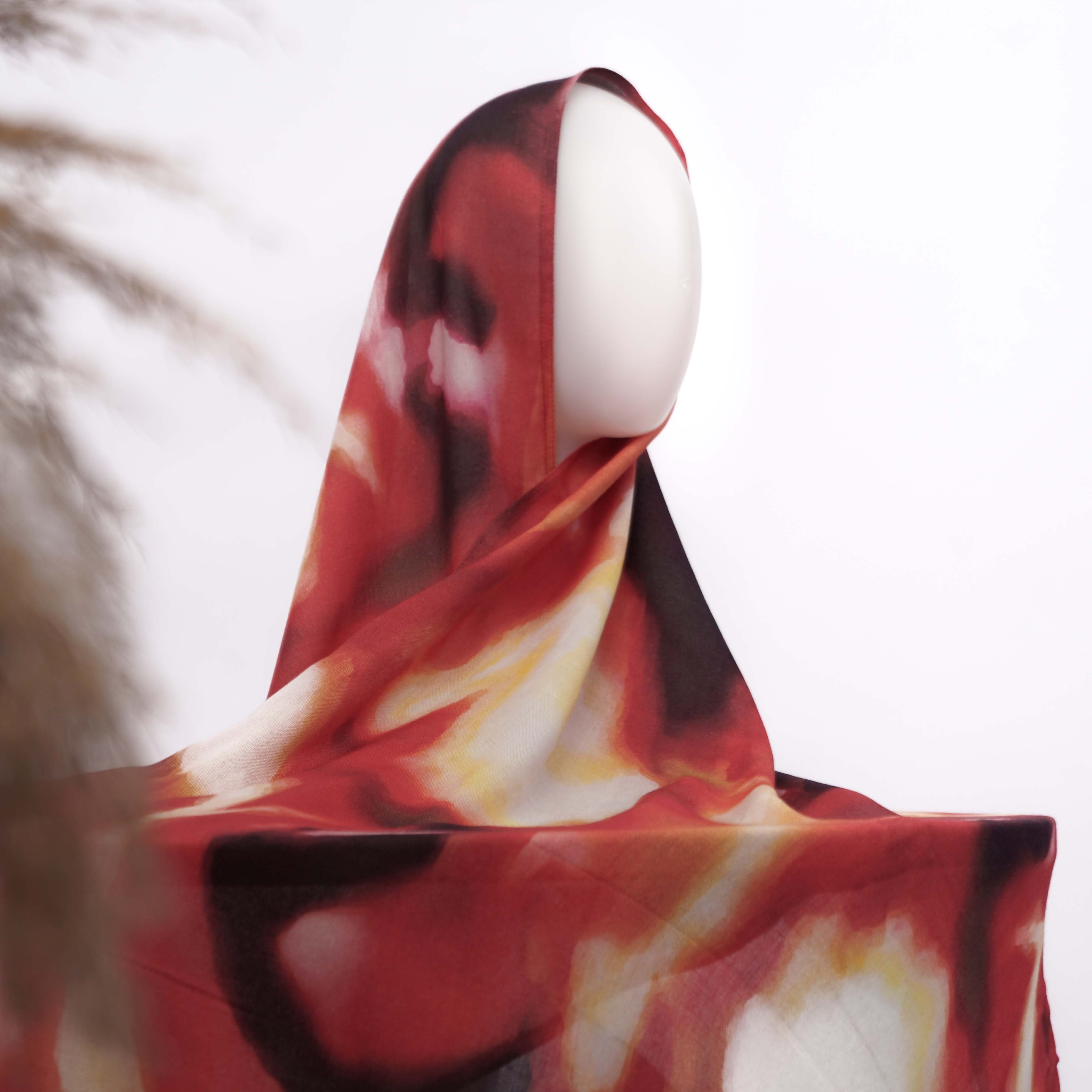 VISCOSE PRINT CRIMSON AURA