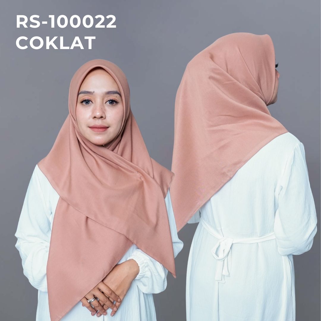 HIJAB POLOS JAIT TEPI COKLAT