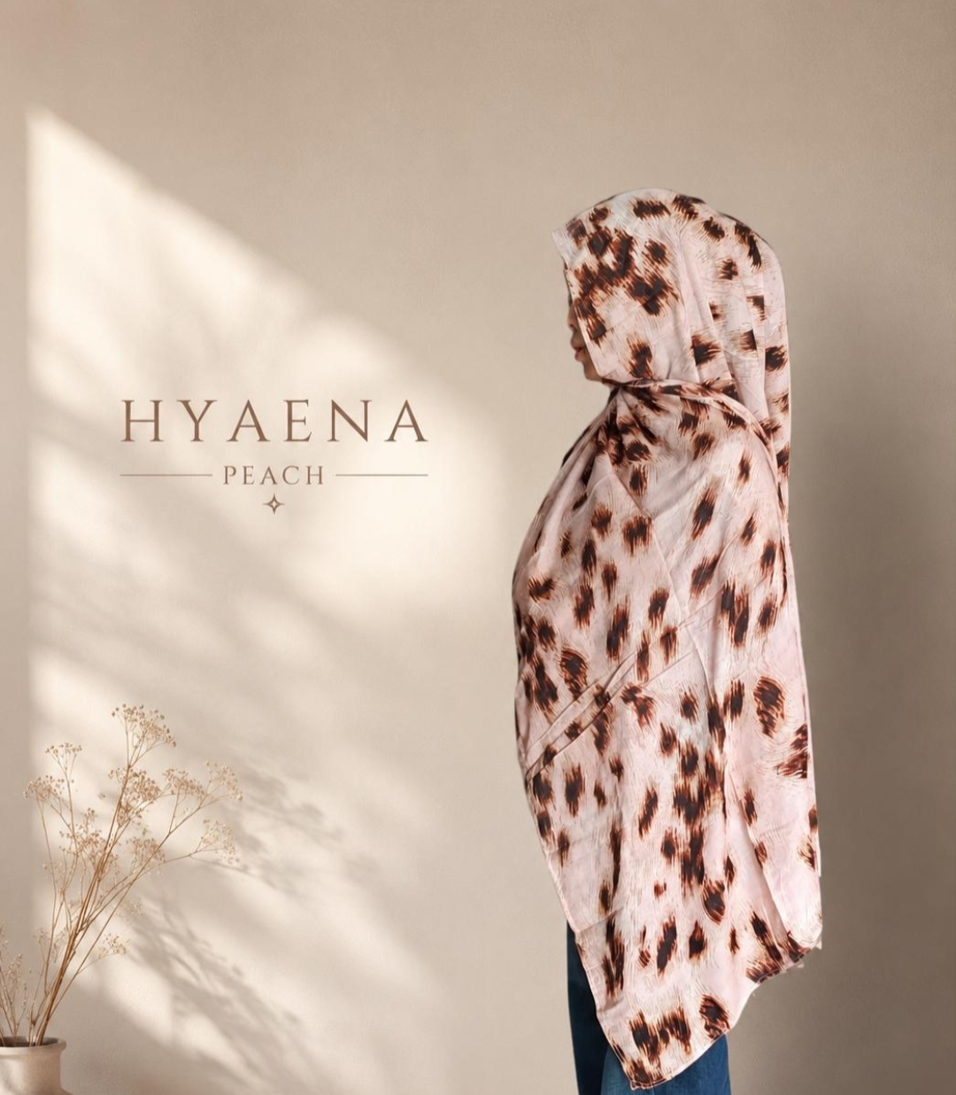 EX BRAND V PRINT HYAENA SOFT PEACH
