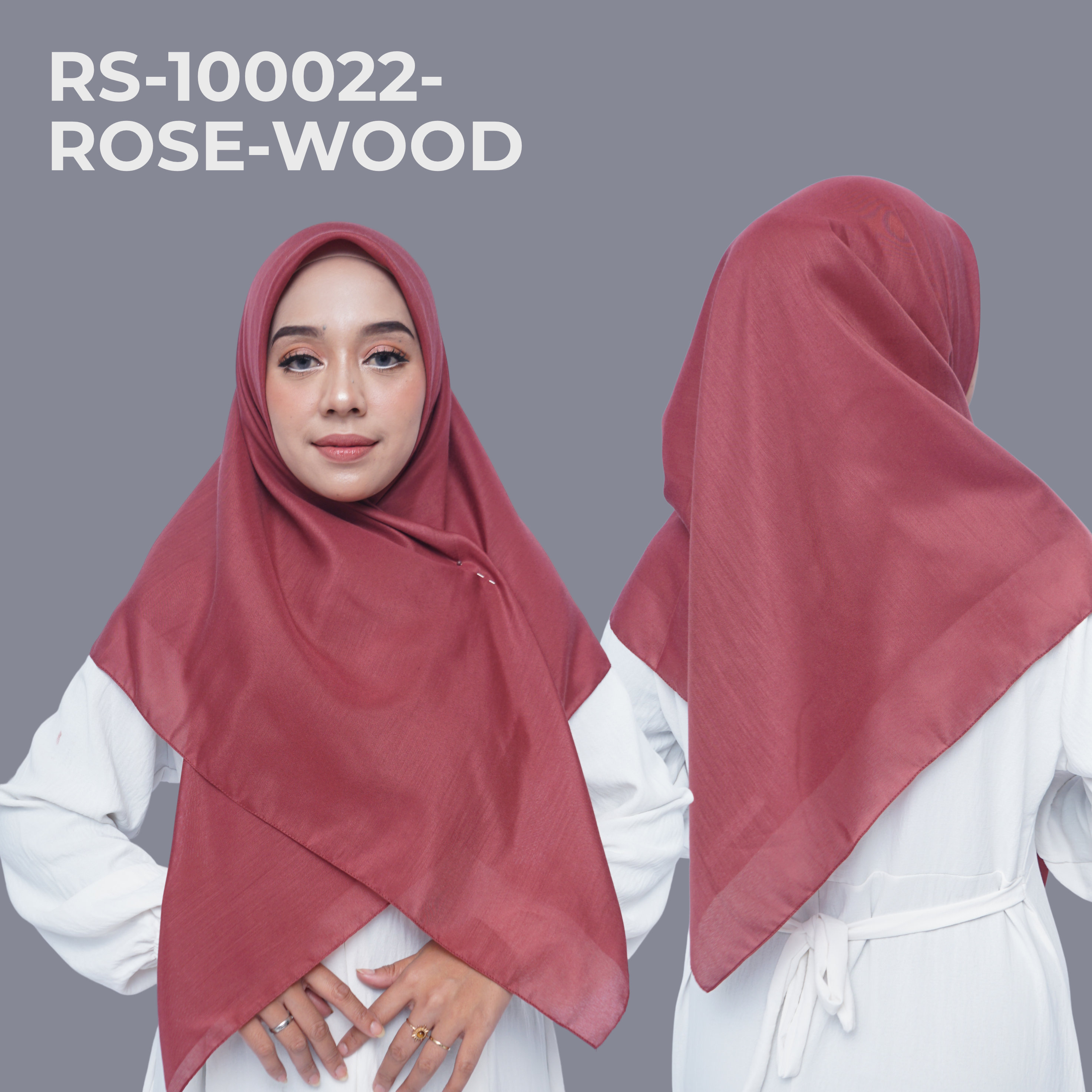 HIJAB POLOS JAIT TEPI ROSE WOOD