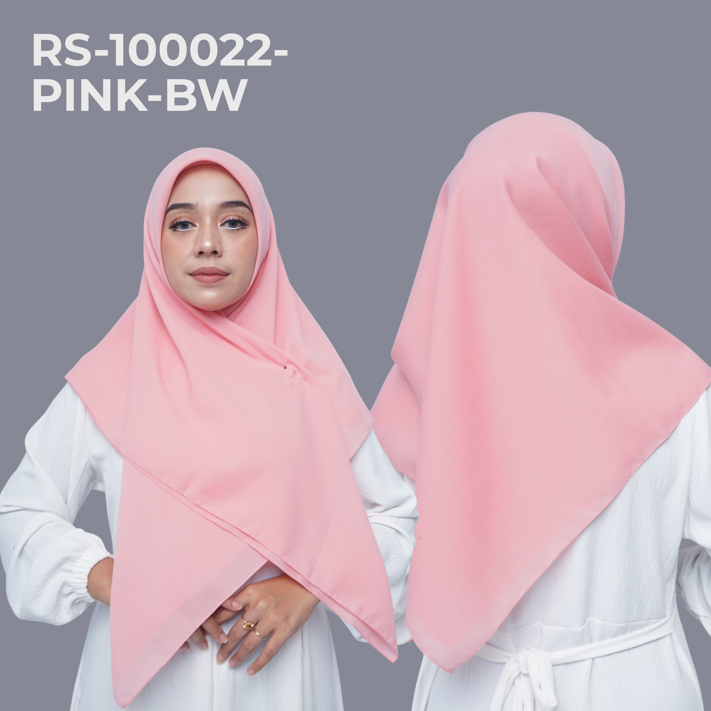 HIJAB POLOS JAIT TEPI PINK BW