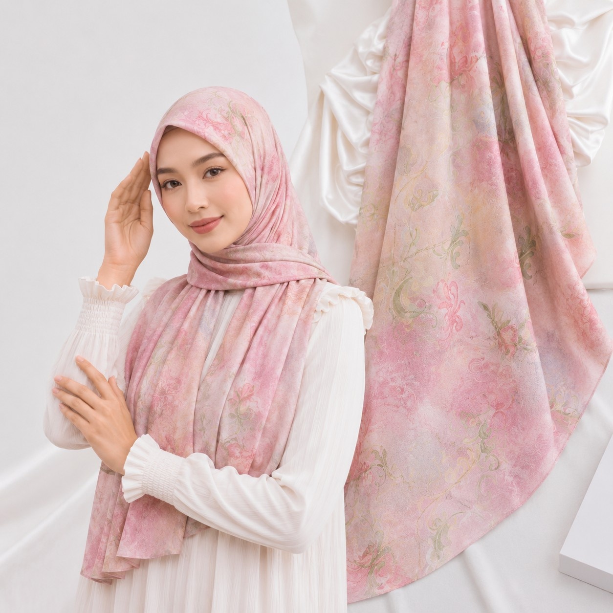 VISCOSE PRINT NATURE PINK