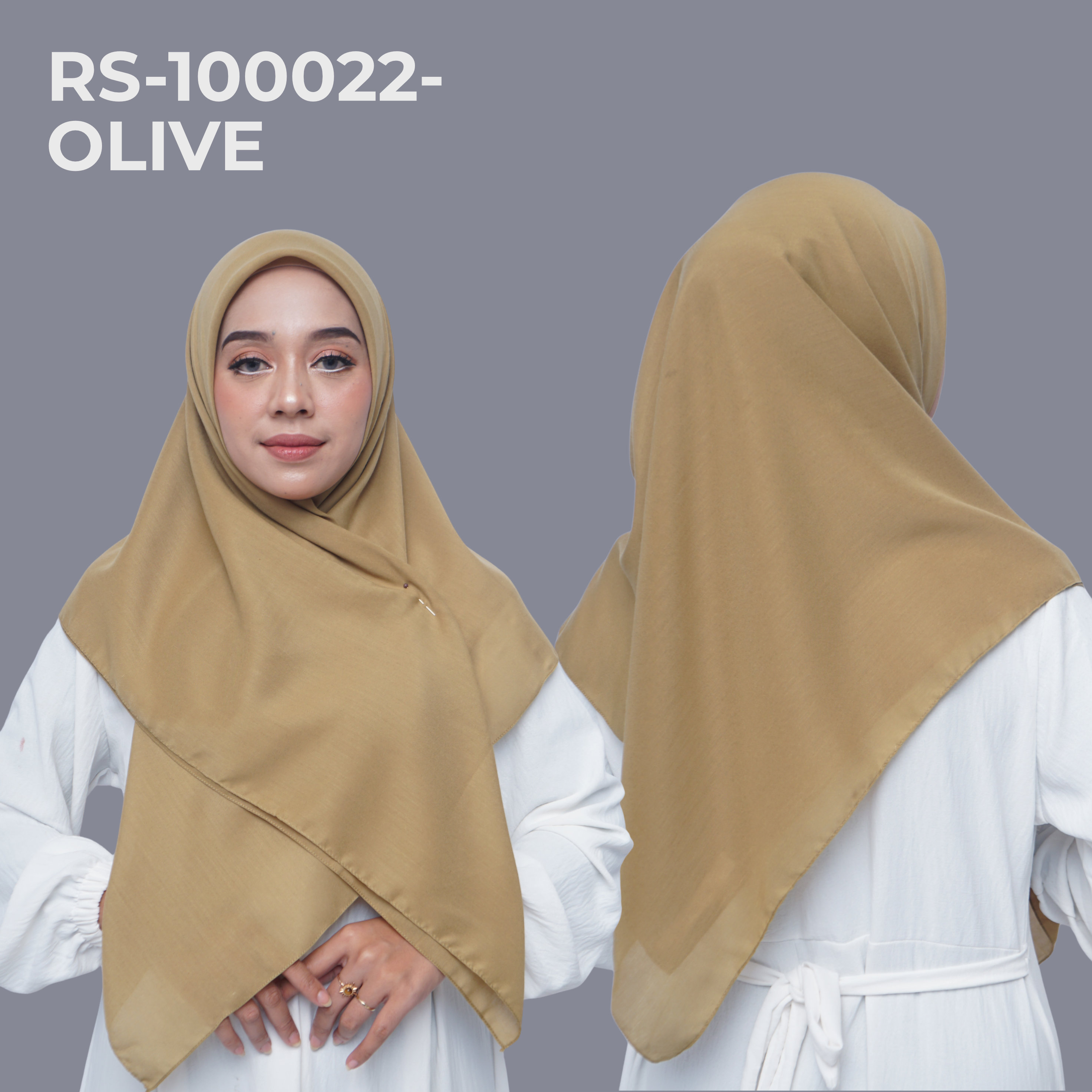 HIJAB POLOS JAIT TEPI OLIVE
