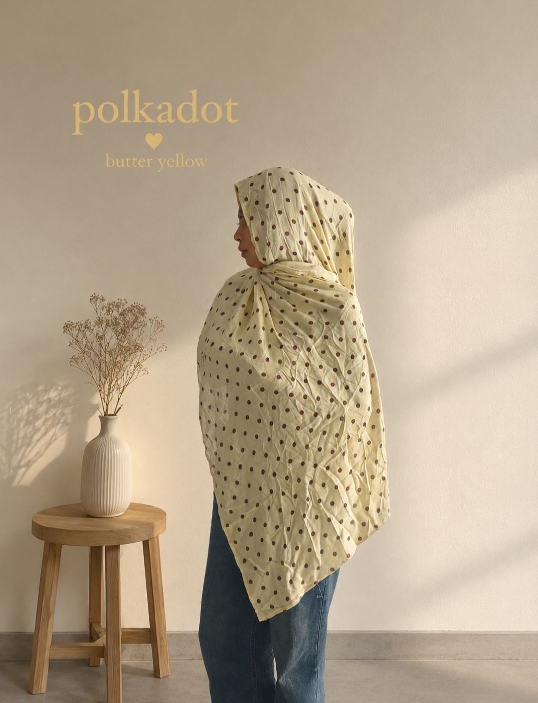 EX BRAND V PRINT POLKADOT BUTTER YELLOW