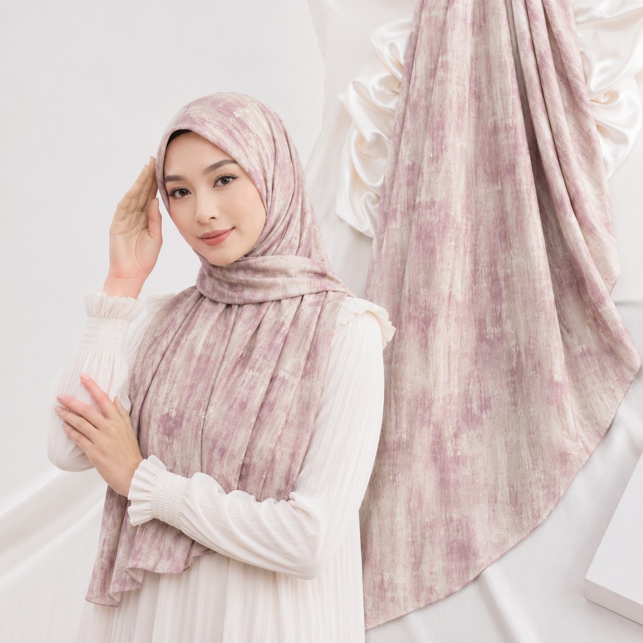 VISCOSE PRINT BLUSH VEIL