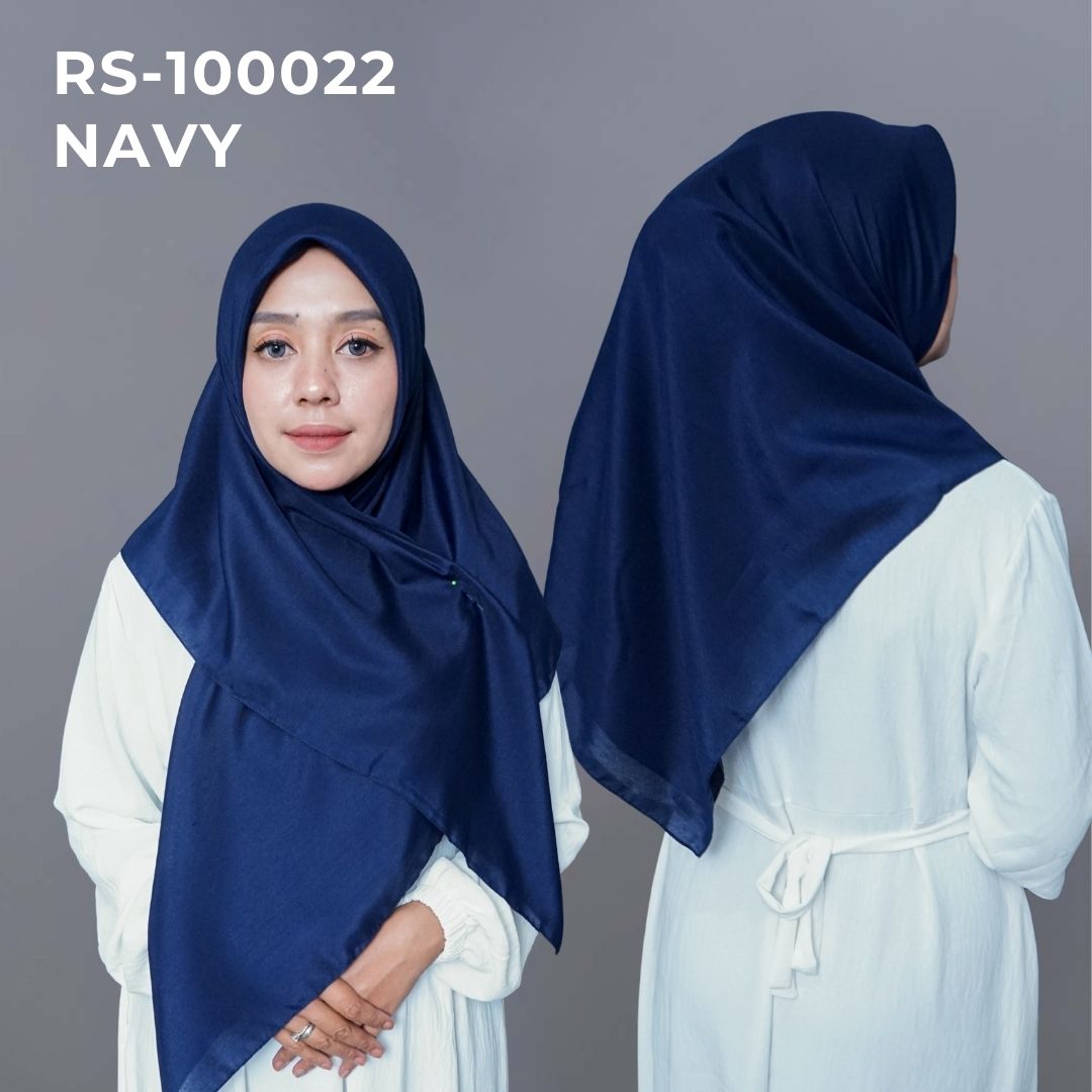 HIJAB POLOS JAIT TEPI NAVY