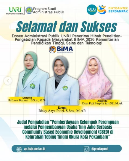 Selamat dan sukses atas capaian Dosen Administrasi Publik Universitas Riau