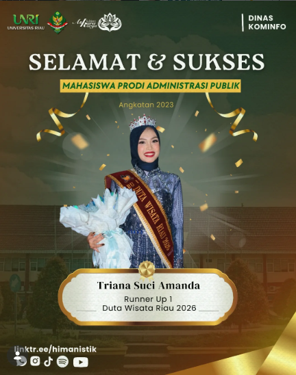 Duta Prestasi dari Kampus, Tri Suci Amanda Raih Runner Up 1 Duta Wisata Riau 2026
