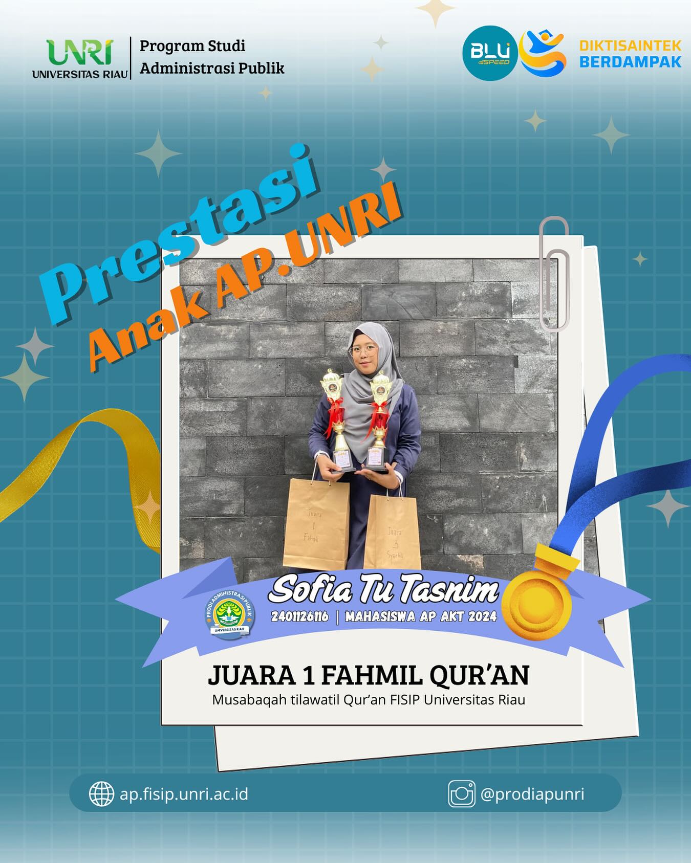 Selamat dan Sukses Sofia Tu Tasnim
