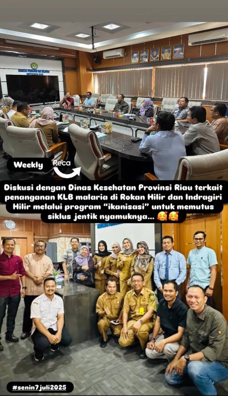 Dinas Kesehatan Provinsi Riau Kunjungi Fakultas Perikanan dan Kelautan Universitas Riau Bahas Penanganan KLB Malaria di Rohil dan Inhil