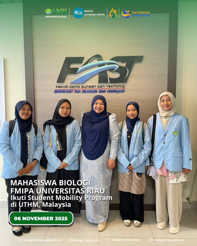 Mahasiswa Biologi FMIPA Universitas Riau Ikuti Student Mobility Program di UTHM, Malaysia