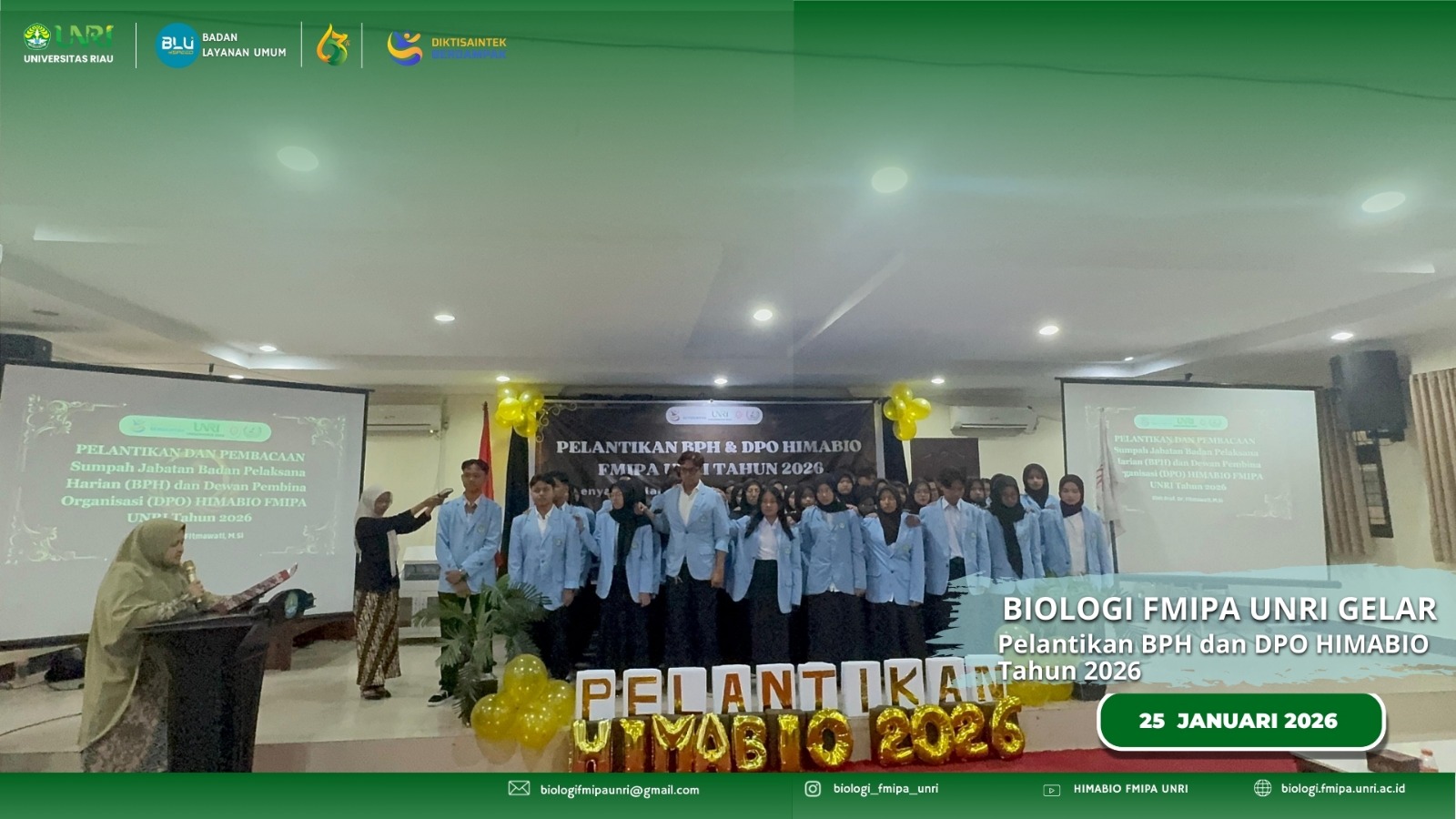 Biology Faculty of Mathematics and Natural Sciences UNRI Holds Inauguration of BPH and DPO HIMABIO 2026