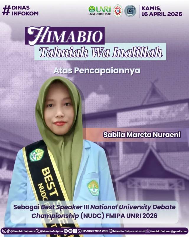 Mahasiswa Biologi FMIPA UNRI Raih Prestasi Terbaik di Ajang Debat Mahasiswa