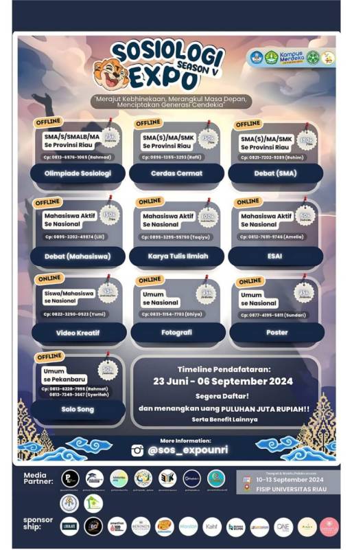 Ajang Lomba Tingkat Provinsi dan Nasional, Sosiologi Fisip Unri Kembali Gelar Sosiologi Expo 2024