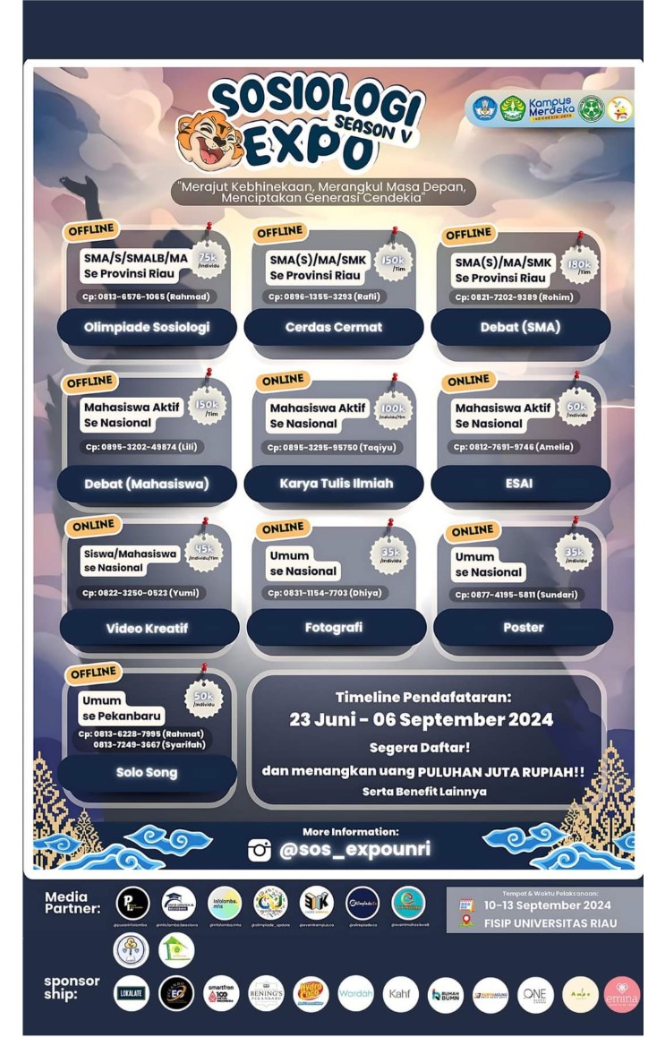 Ajang Lomba Tingkat Provinsi dan Nasional, Sosiologi Fisip Unri Kembali Gelar Sosiologi Expo 2024