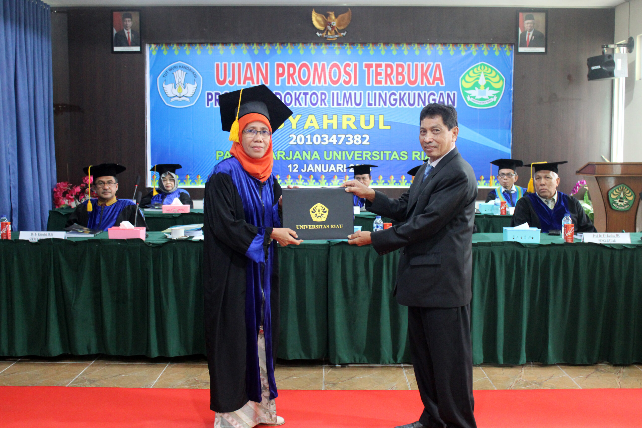 Sidang Terbuka Program Doktor Ilmu Lingkungan Pascasarjana Universitas Riau Ke- Syahrul