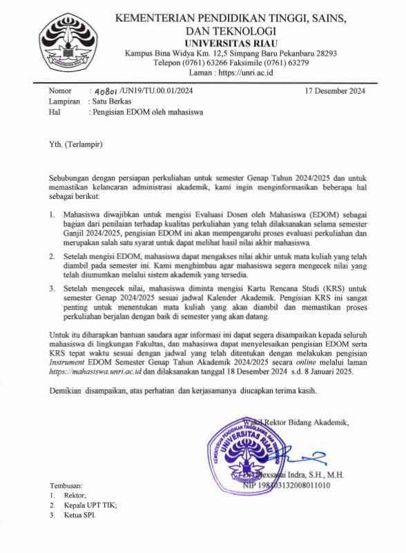 Pengisian EDOM Mahasiswa