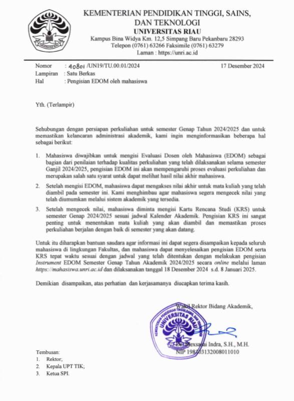 Pengisian EDOM Mahasiswa