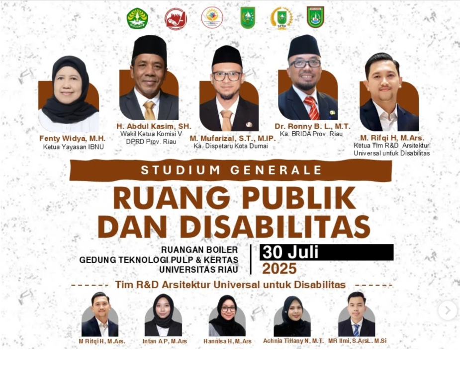 Studium Generale Arsitektur UNRI: Bahas Inklusi Disabilitas di Ruang Publik, Libatkan DPRD, BRIDA, Dispetaru, dan Yayasan IBNU