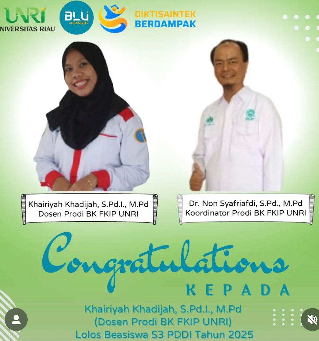 Dosen BK FKIP UNRI Raih Beasiswa S3 PDDI 2025