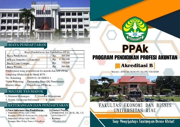 Penerimaan Mahasiswa Baru Program Pendidikan Profesi Akuntan FEB Universitas Riau Semester Genap TA 2024/2025