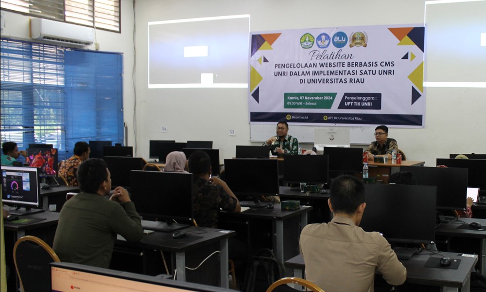 Implementasi SATU Unri, UPT TIK Taja Pelatihan Website Berbasis CMS