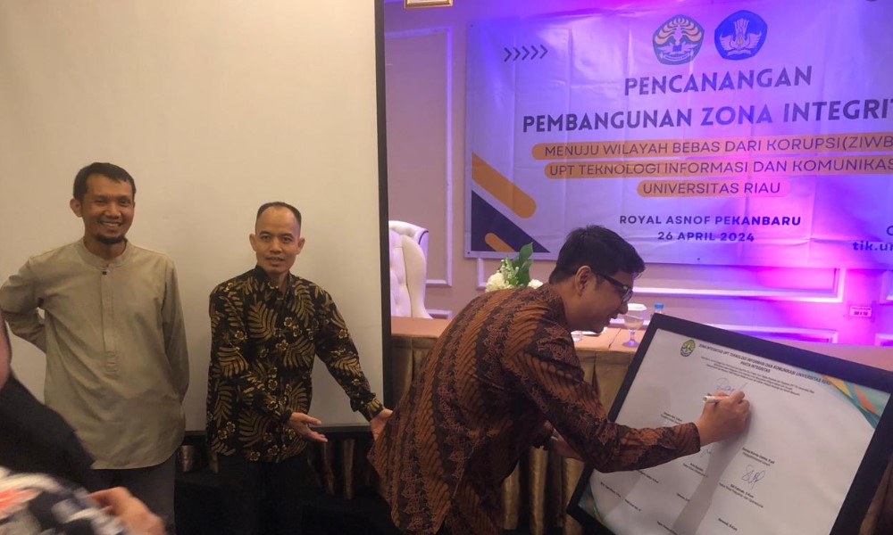 Pencanangan Pembangunan Zona Integritas Menuju Wilayah Bebas Dari Korupsi (ZI WBK) UPT TIK Universitas Riau