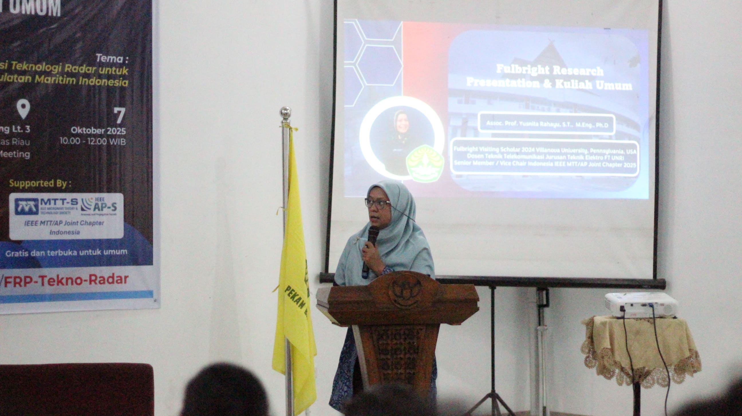 Jurusan Teknik Elektro UNRI Gelar Fulbright Research Presentation dan Kuliah Umum: Menghubungkan Inovasi Radar dan Kedaulatan Maritim