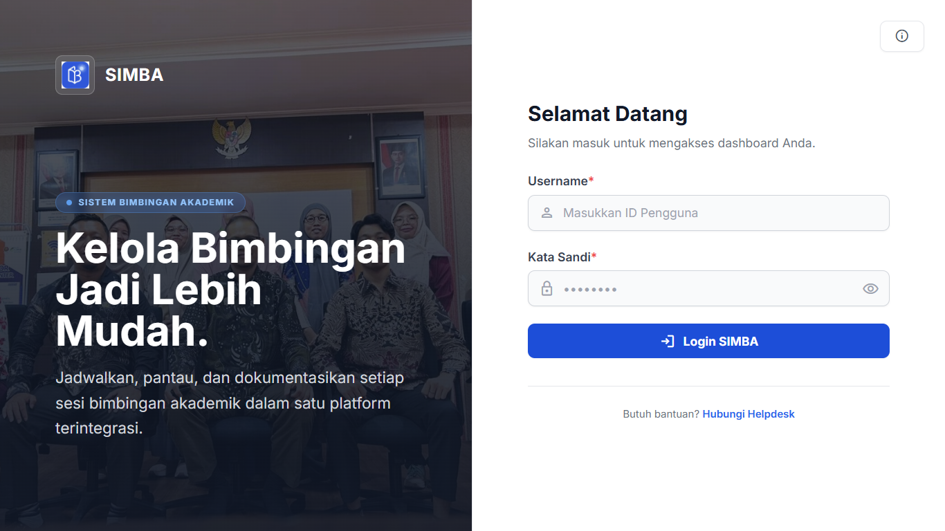 SIMBA - Tampilan Halaman Login