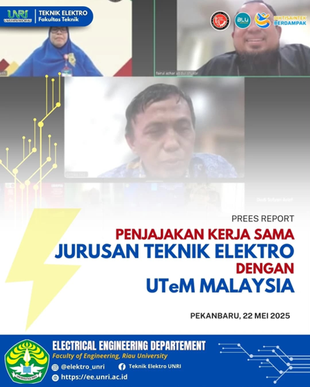 Perluas Jejaring Internasional, Jurusan Teknik Elektro UNRI Jajaki Kolaborasi Akademik dengan UTeM Malaysia