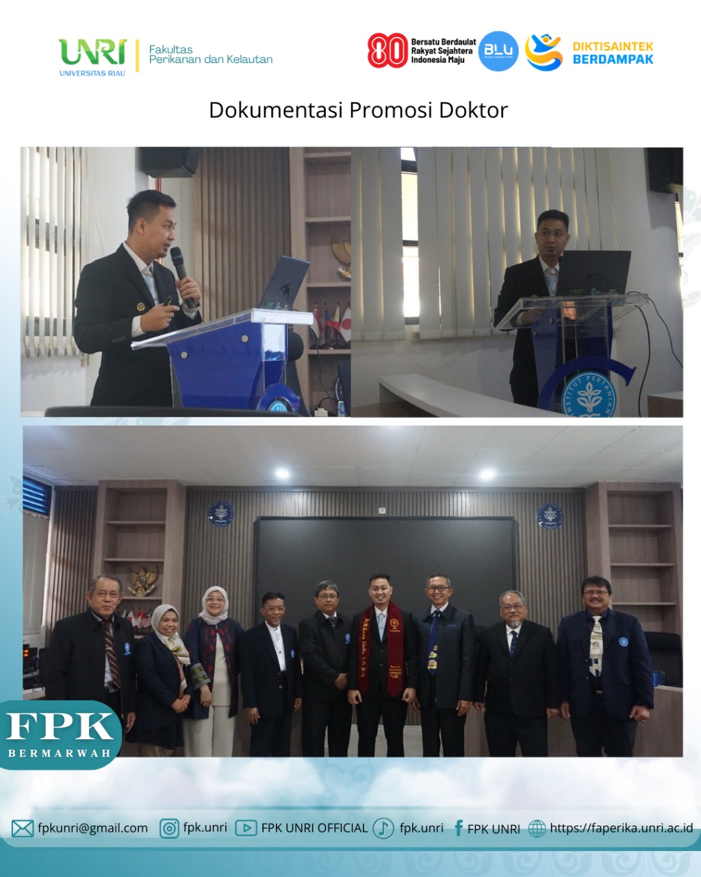 FPK UNRI Rayakan Keberhasilan Dua Dosen Raih Gelar Doktor