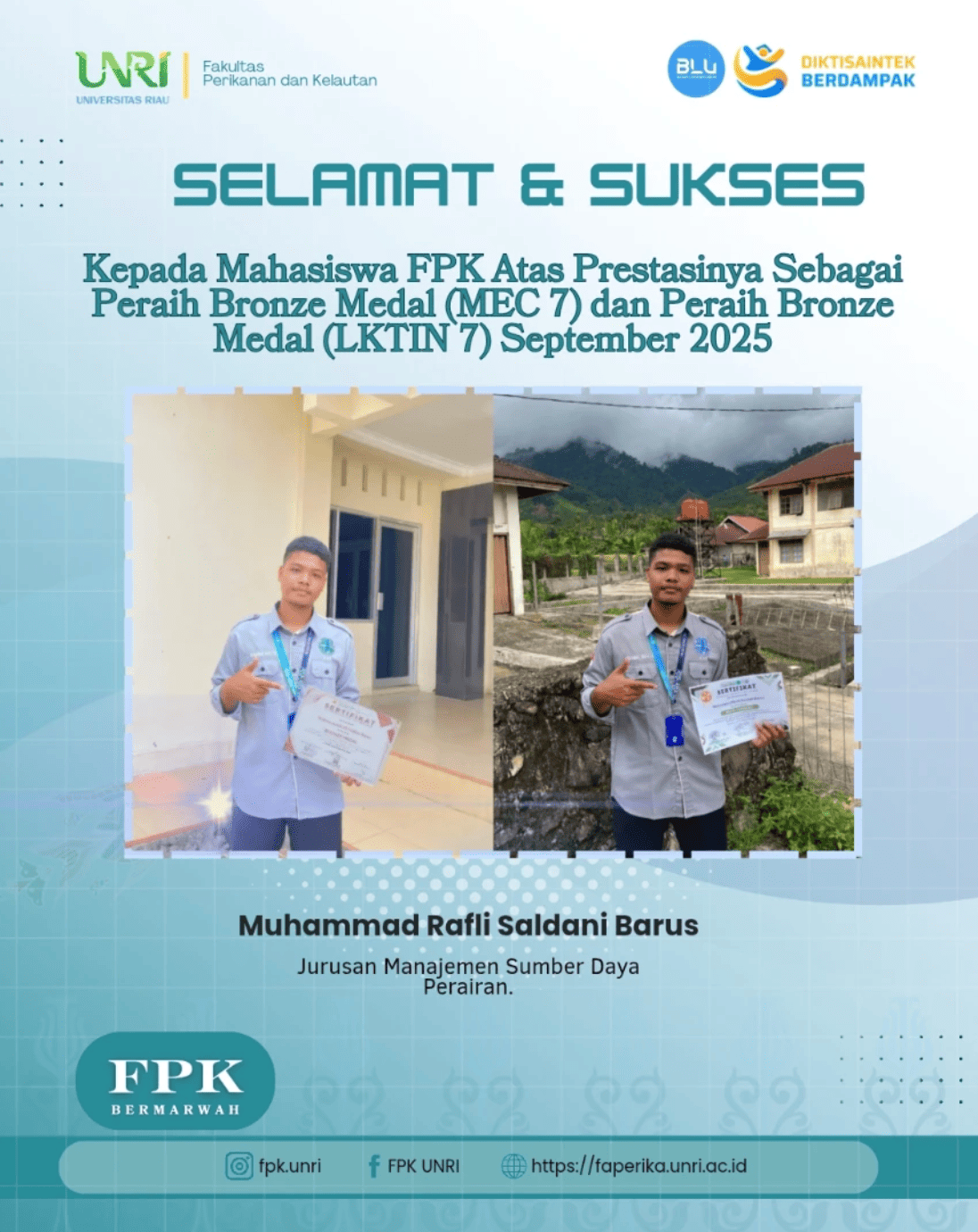 Mahasiswa FPK UNRI Raih Prestasi di Ajang Esai Nasional