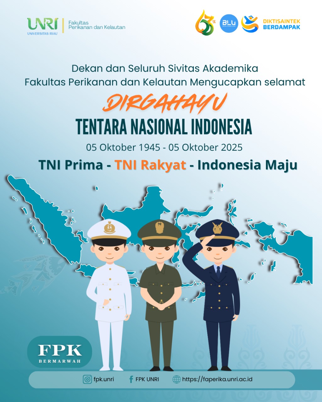 Fakultas Perikanan dan Kelautan UNRI Rayakan Dirgahayu TNI ke-80