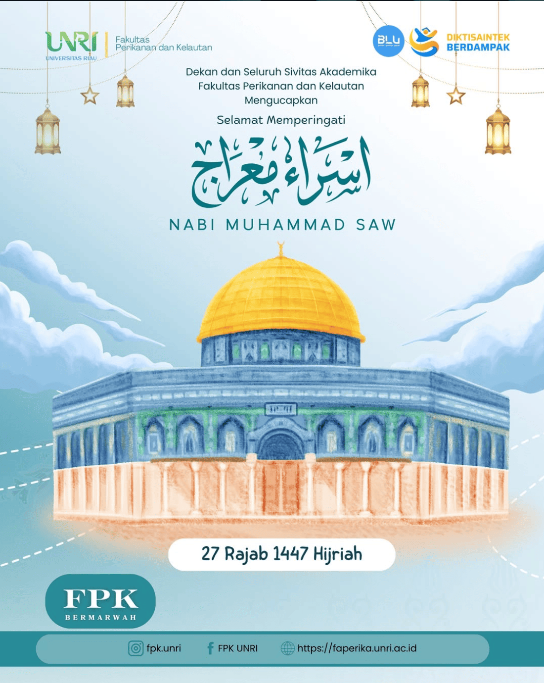 FPK Universitas Riau Memperingati Isra Mi’raj Nabi Muhammad SAW 1447 Hijriah