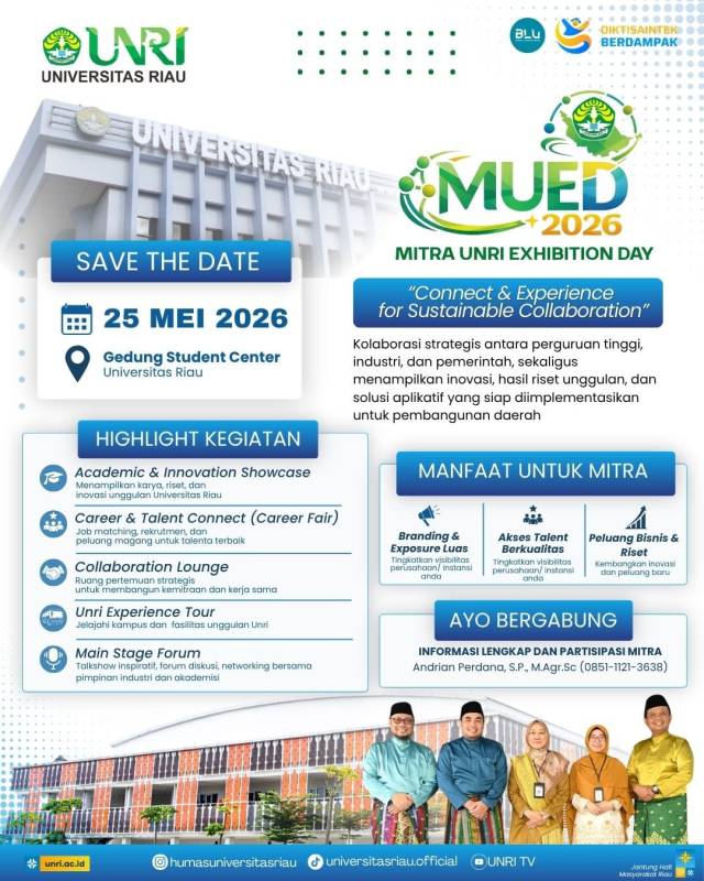 Universitas Riau Akan Selenggarakan MUED 2026 untuk Perkuat Kolaborasi Berkelanjutan melalui Inovasi dan Kemitraan