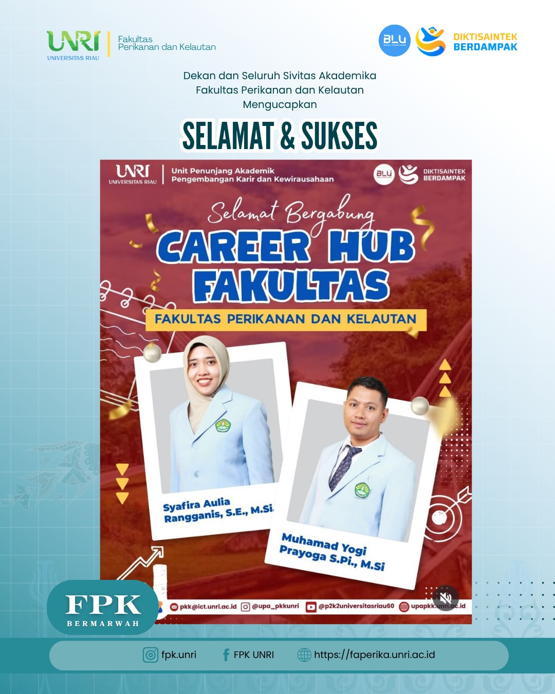 🎉 FPK UNRI Sambut Bergabungnya Dua Dosen dalam Career Hub Fakultas melalui UPA PKK UNRI
