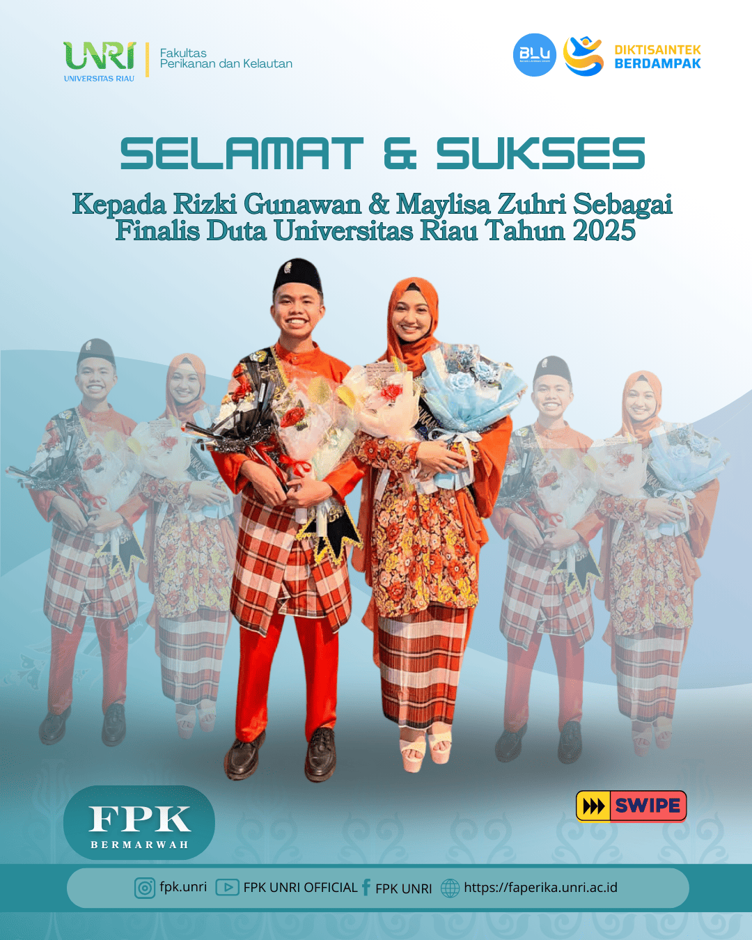 Mahasiswa FPK UNRI Raih Prestasi di Grand Final Duta Universitas Riau 2025