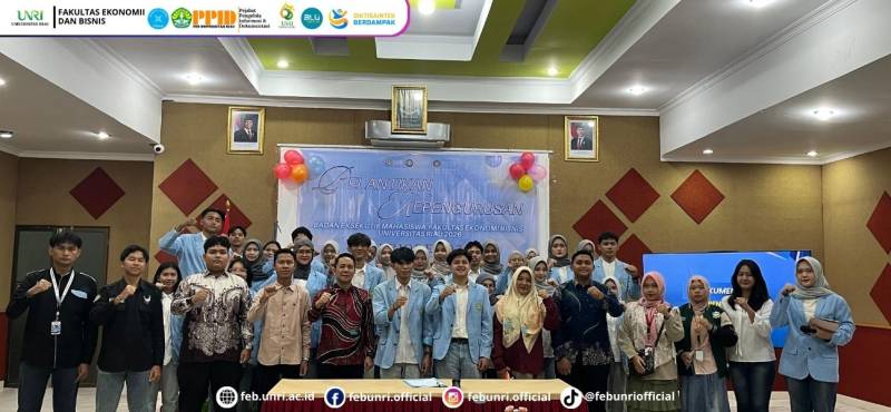 BEM FEB UNRI 2026 Resmi Dilantik, WD III Tegaskan BEM Menjadi Mitra Strategis Fakultas, Relevan dan Berdampak