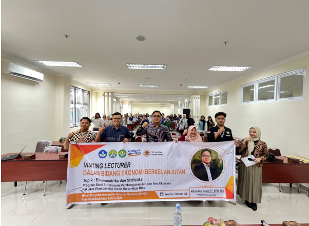 Program Studi Ekonomi Pembangunan Menggelar Visiting Lecture dengan Topik Ekonomi Berkelanjutan: Ekonometrika dan Statistika.