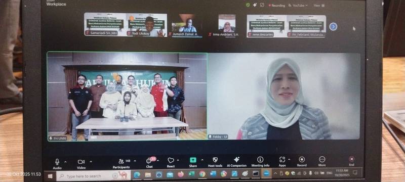 Bedah Arah Baru Penyelesaian Perkara Pidana; Fakultas Hukum Universitas Riau Gelar Webinar Hukum Pidana