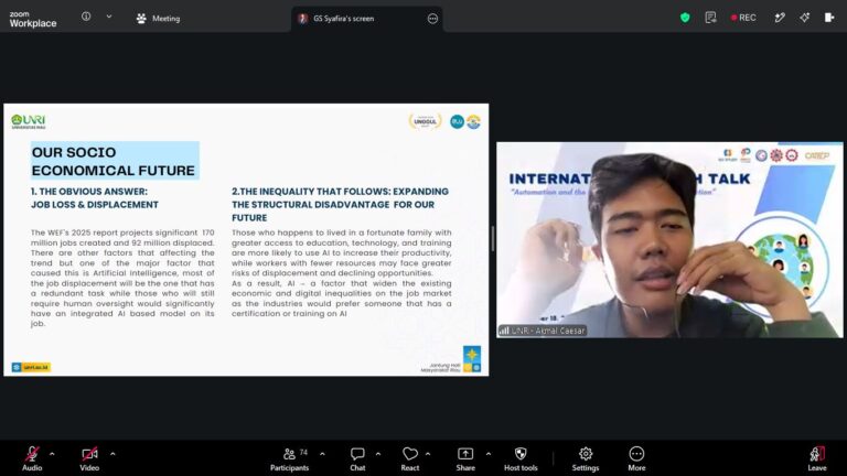 Mahasiswa Fakultas Hukum Unri Jadi Bagian Kontingen Universitas di Forum Internasional 9th International Youth Talk 2026